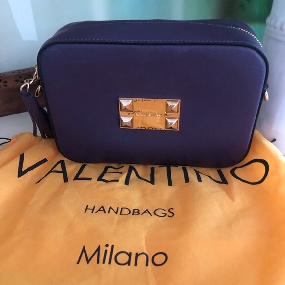 COPY - VALENTINO Babette Studded Leather Chain Strap Camera Bag Blackberry Purp… - Picture 14 of 16